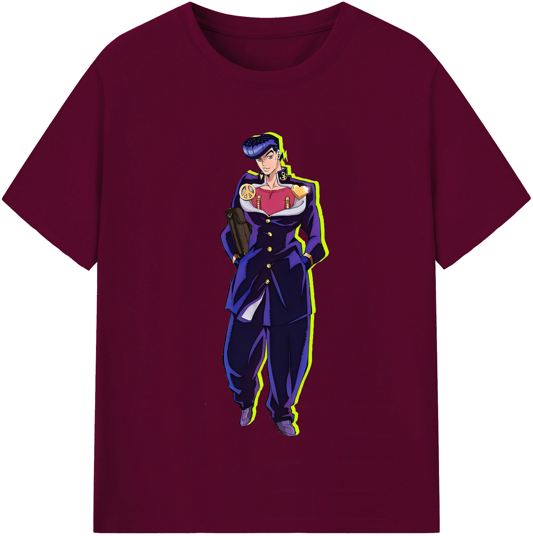 （画像用） ジョジョの奇妙な冒険 ひがしかた じょうすけ JoJo's Bizarre Adventure Higashikata Josuke レディースカジュアルプリントTシャツ（綿100％）